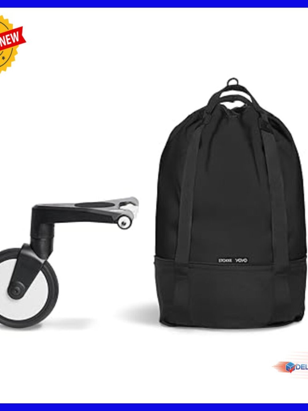 Sturdy Stroller Storage Bag with Wheel Base and Hooks